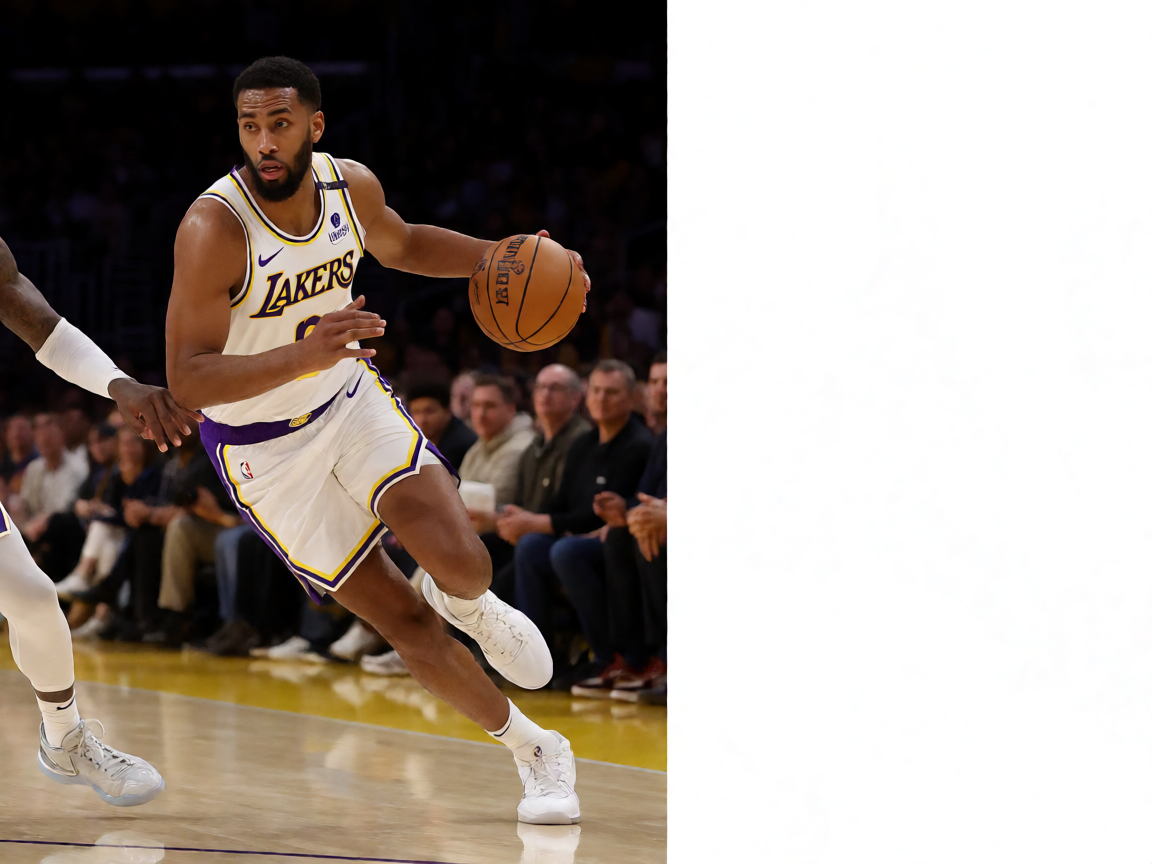 NBA赛季揭幕战现场，洛杉矶湖人队比赛场景
